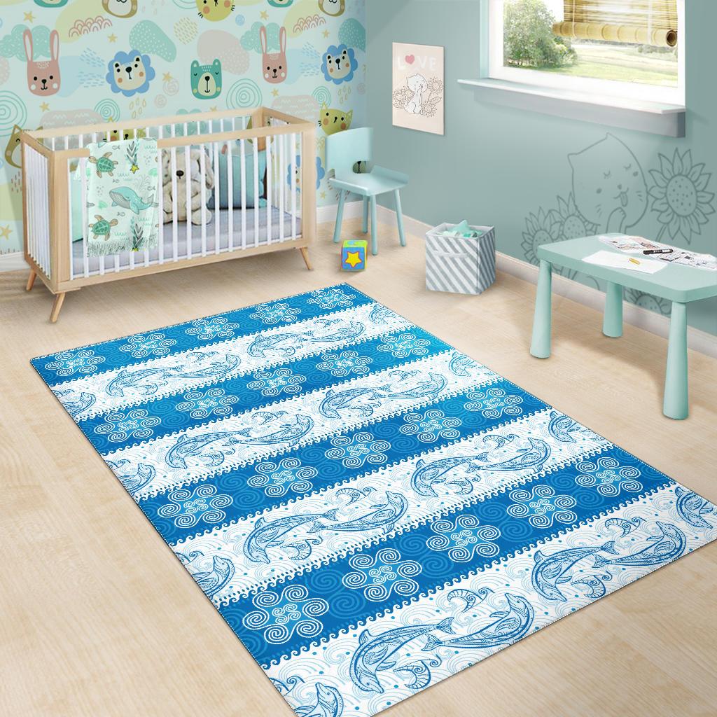 Dolphin Tribal Pattern Area Rug