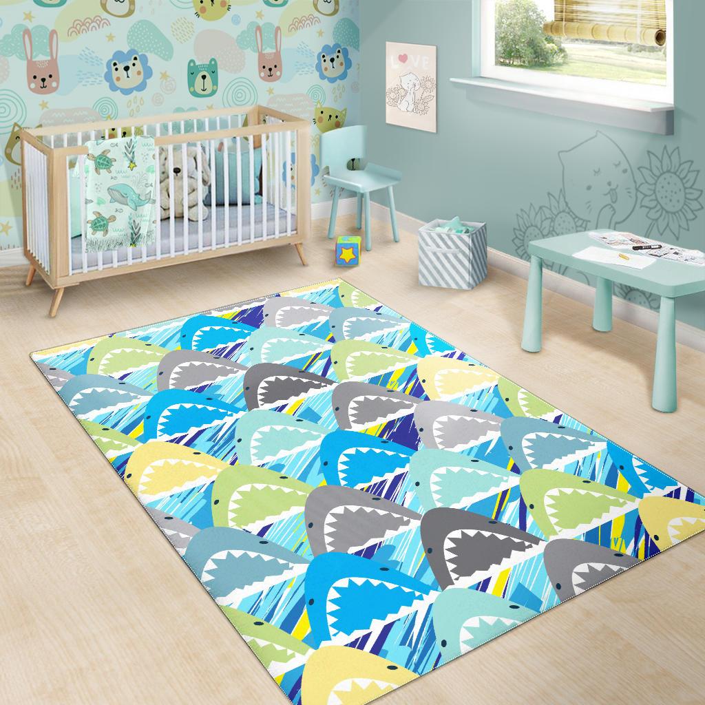 Shark Head Pattern Area Rug