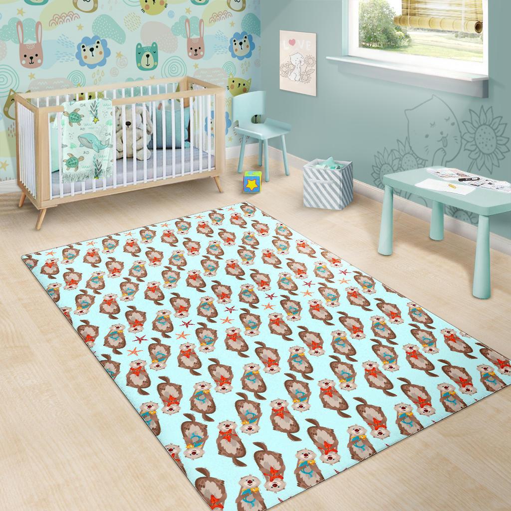 Otter Pattern Background Area Rug