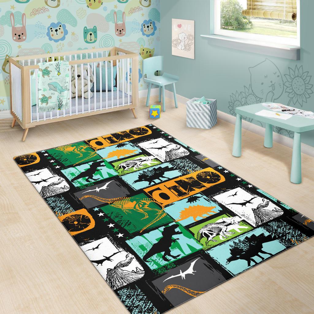 dinosaurs print pattern Area Rug