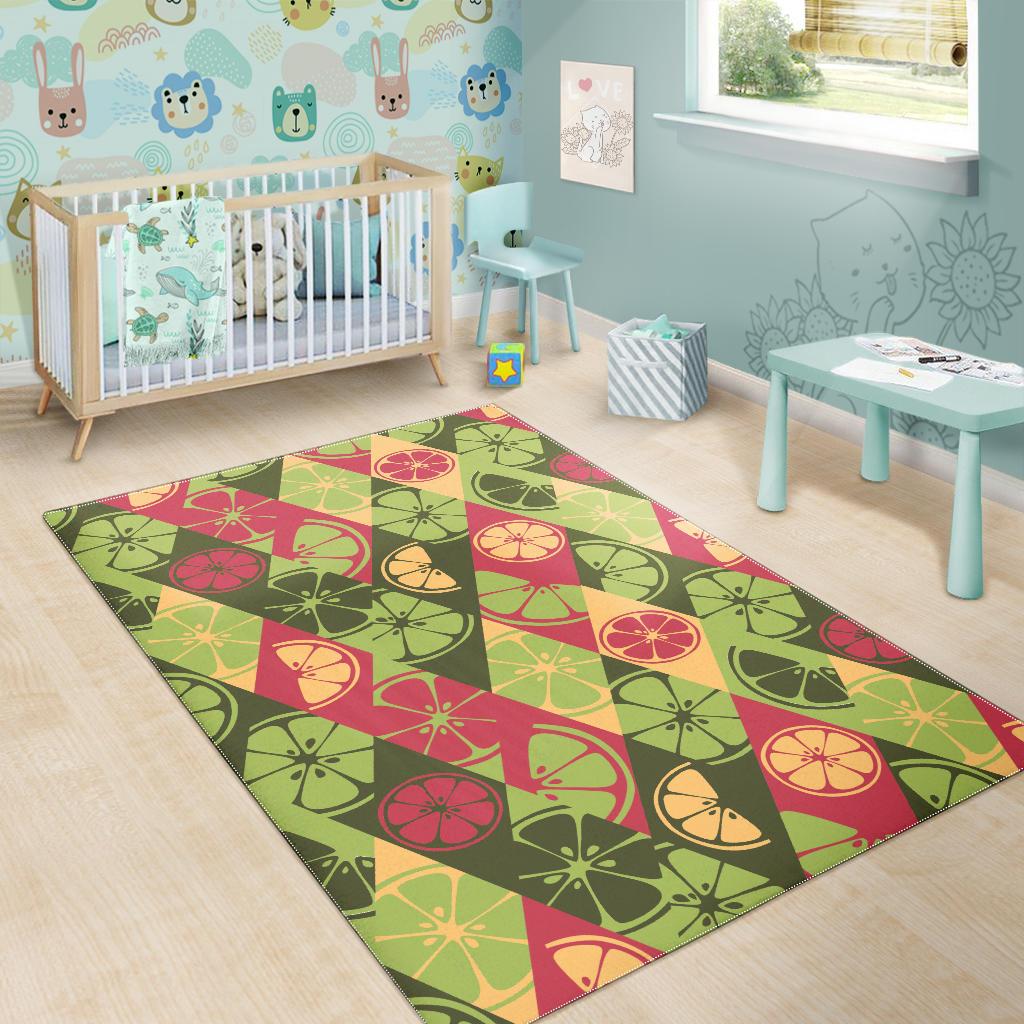 Cool Geometric lime pattern Area Rug