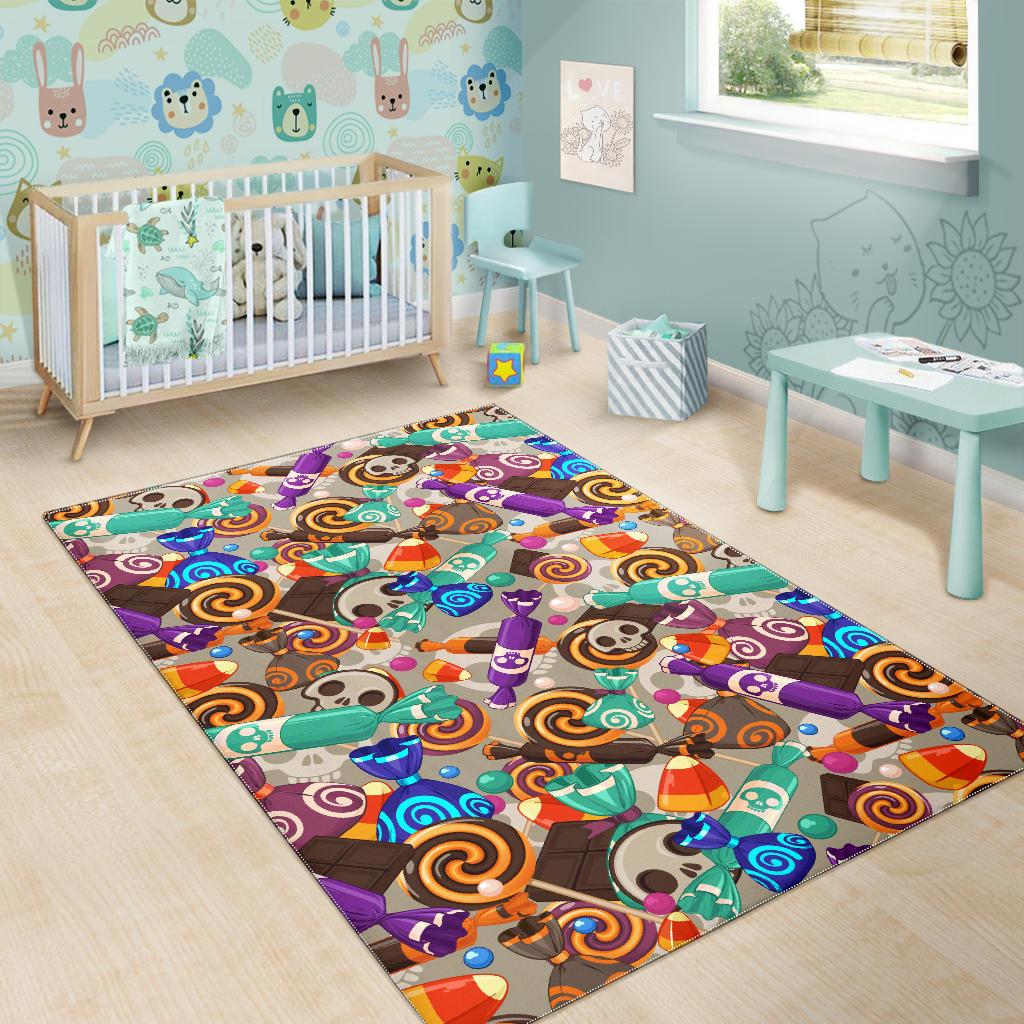 Halloween Candy Pattern Area Rug