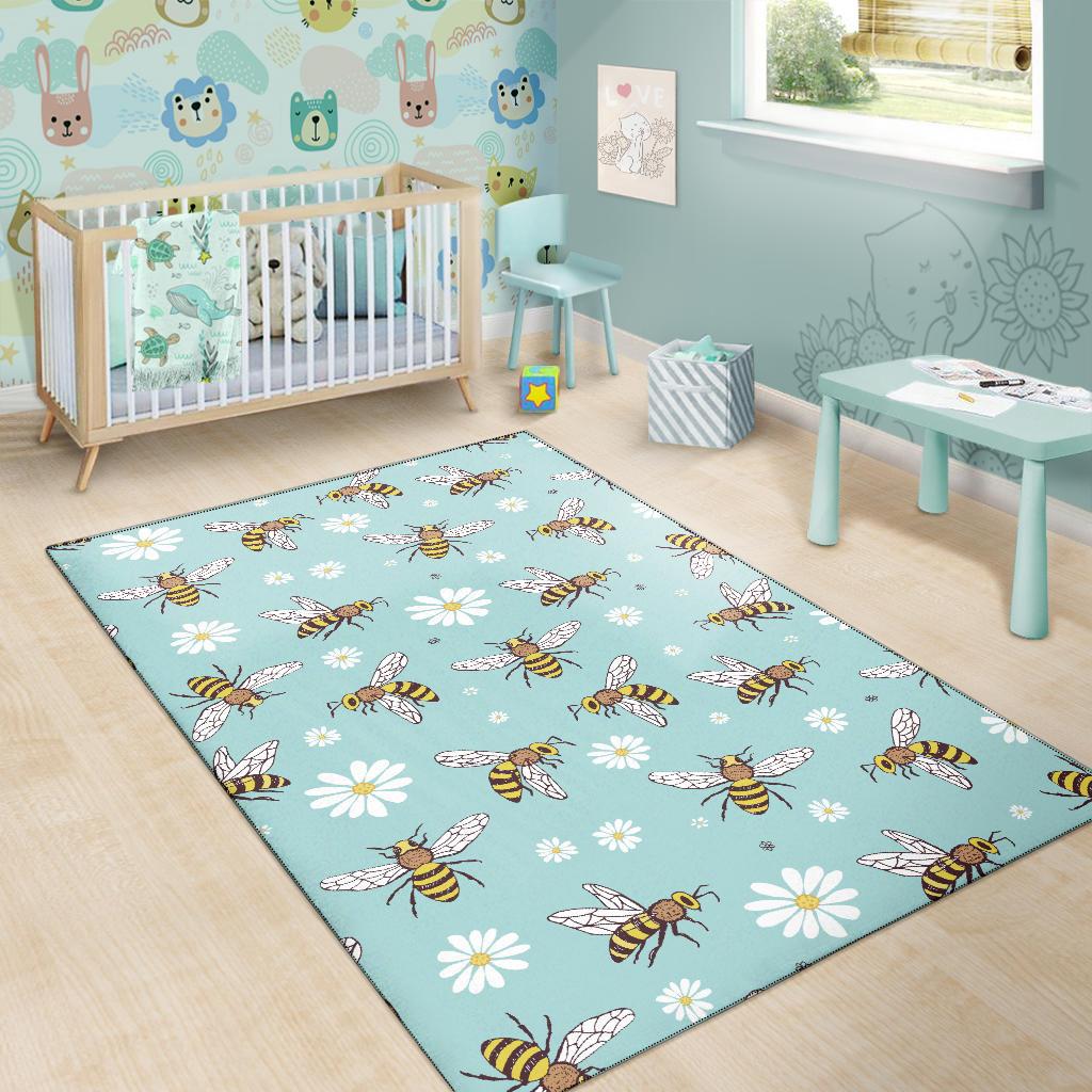 Bee Pattern Print Design BEE010 Area Rugs