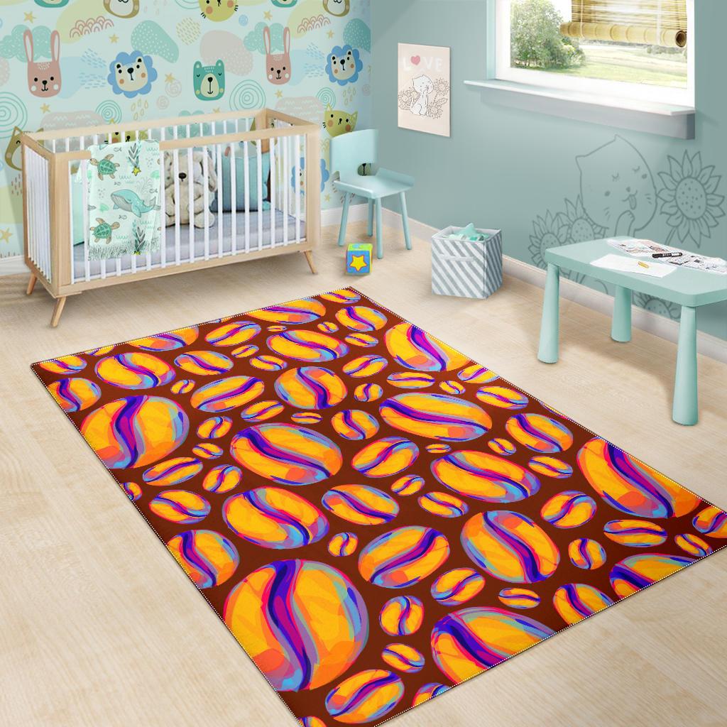 Coffee Bean Pattern Background Area Rug