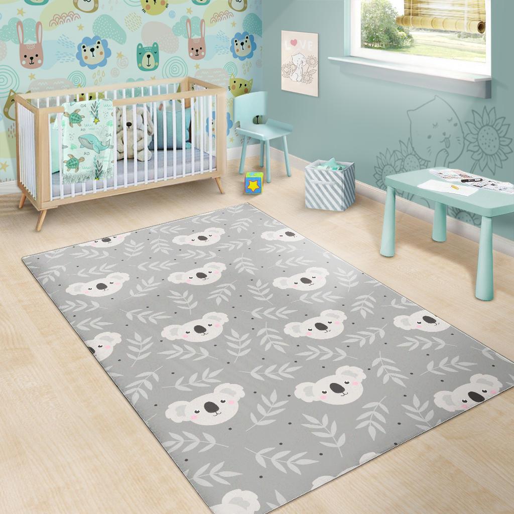 Cute koala leaves pattern Area Rug