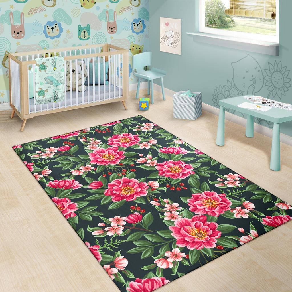Summer Floral Pattern Print Design SF06 Area Rugs