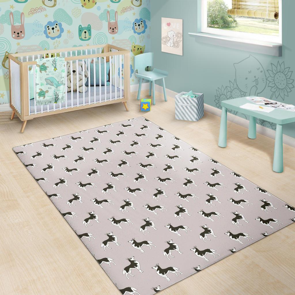 Siberian Husky Pattern Background Area Rug