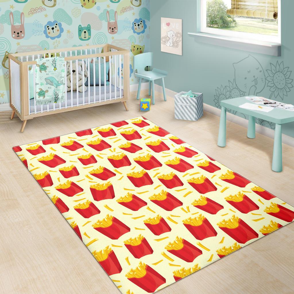 French Fries Pattern Theme Area Rug