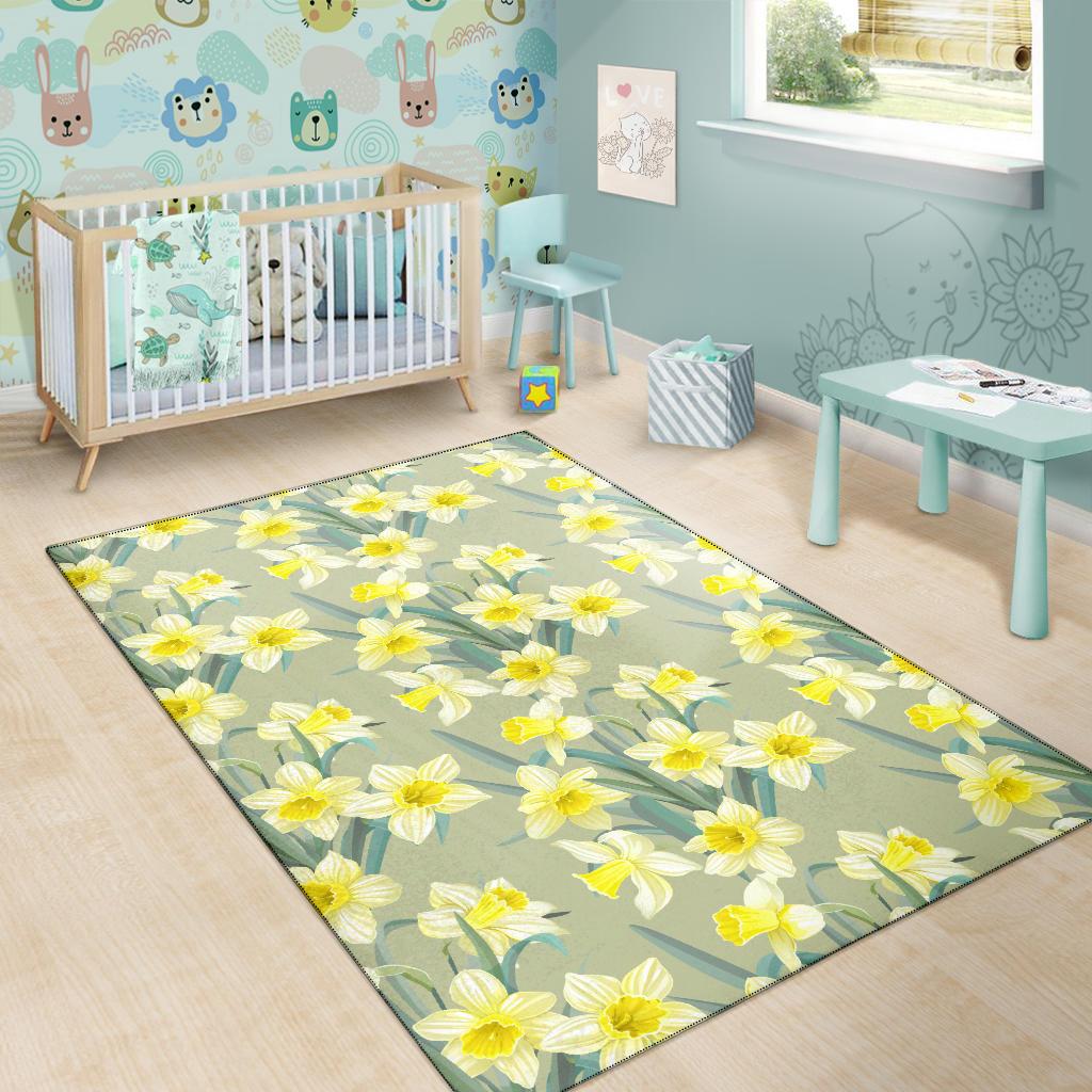 Daffodils Pattern Print Design DF01 Area Rugs