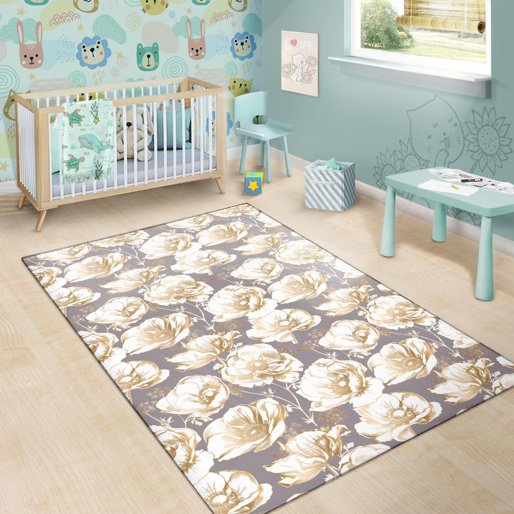 Anemone Pattern Print Design AM05 Area Rugs