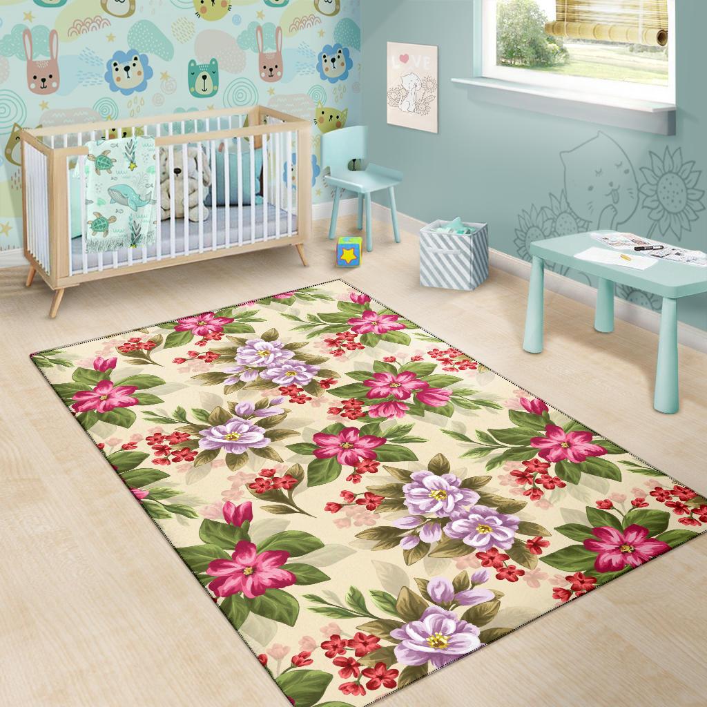 Summer Floral Pattern Print Design SF08 Area Rugs