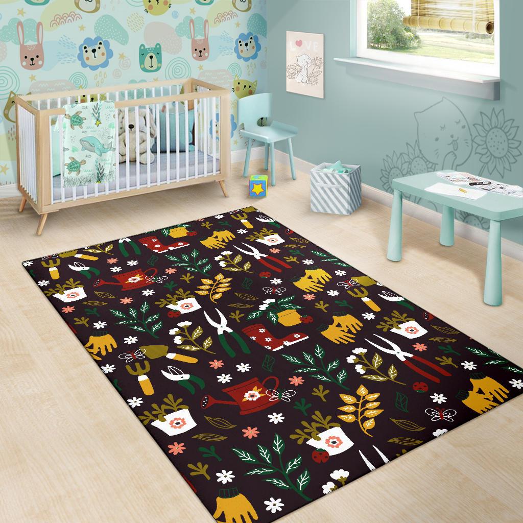 Gardening Pattern Print Design G05 Area Rugs