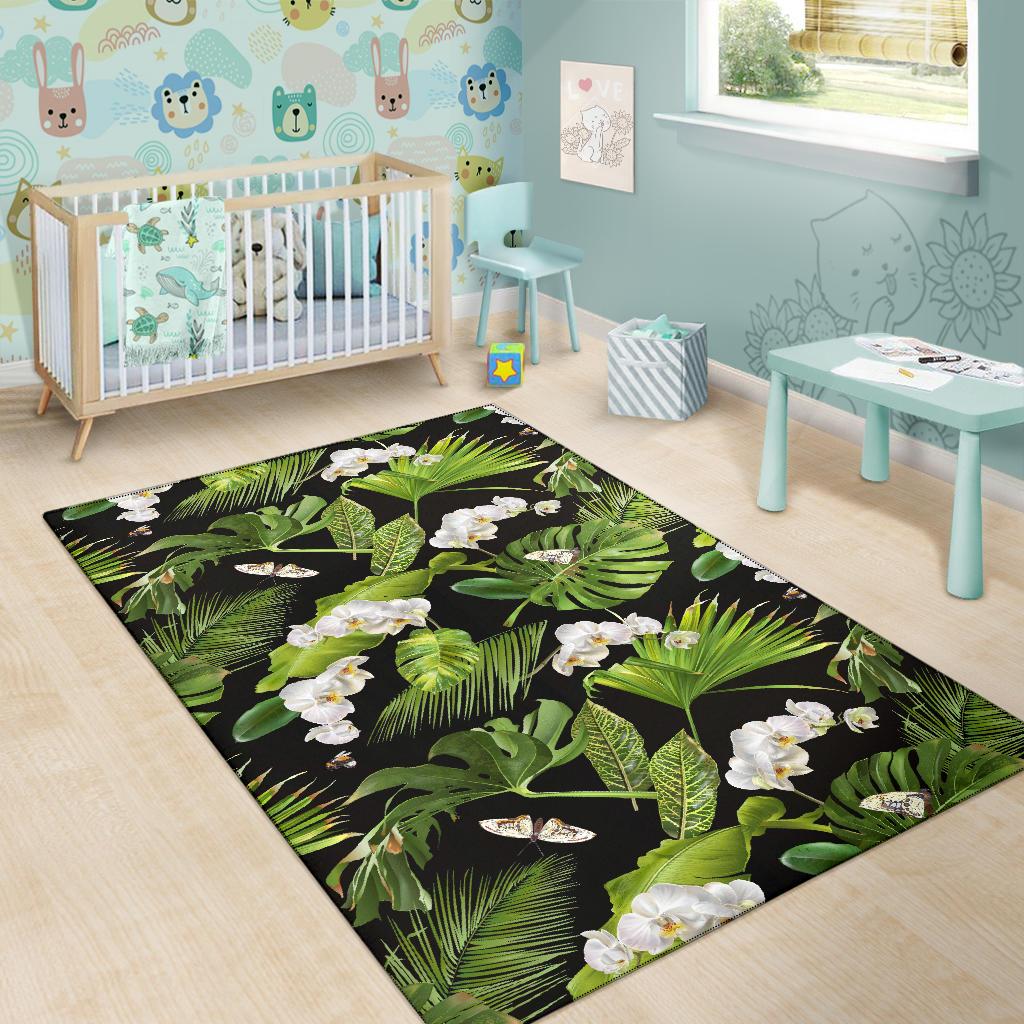 Tropical Flower Pattern Print Design TF026 Area Rugs