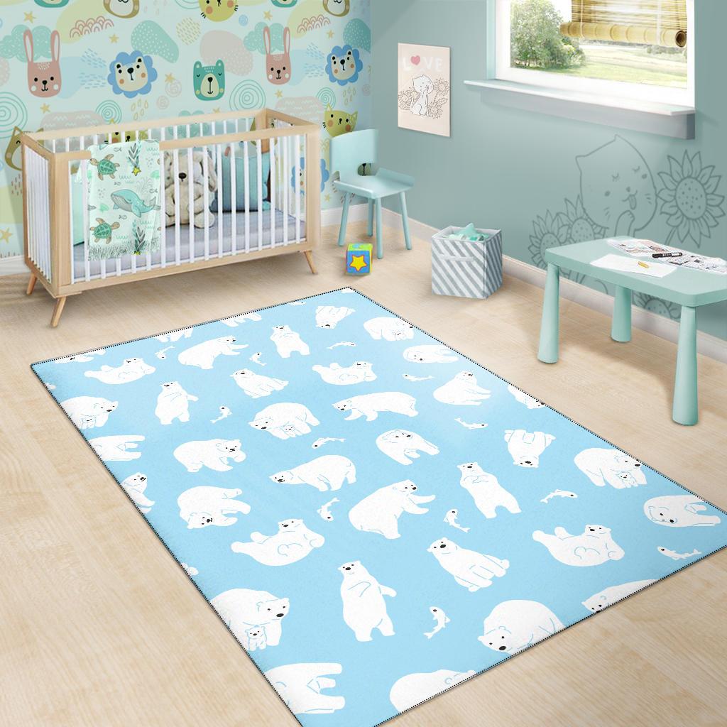 Polar Bear Pattern Print Design PB01 Area Rugs