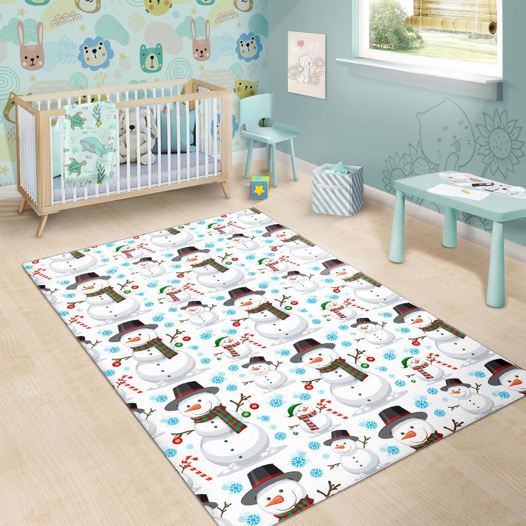 Snowman Pattern Background Area Rug