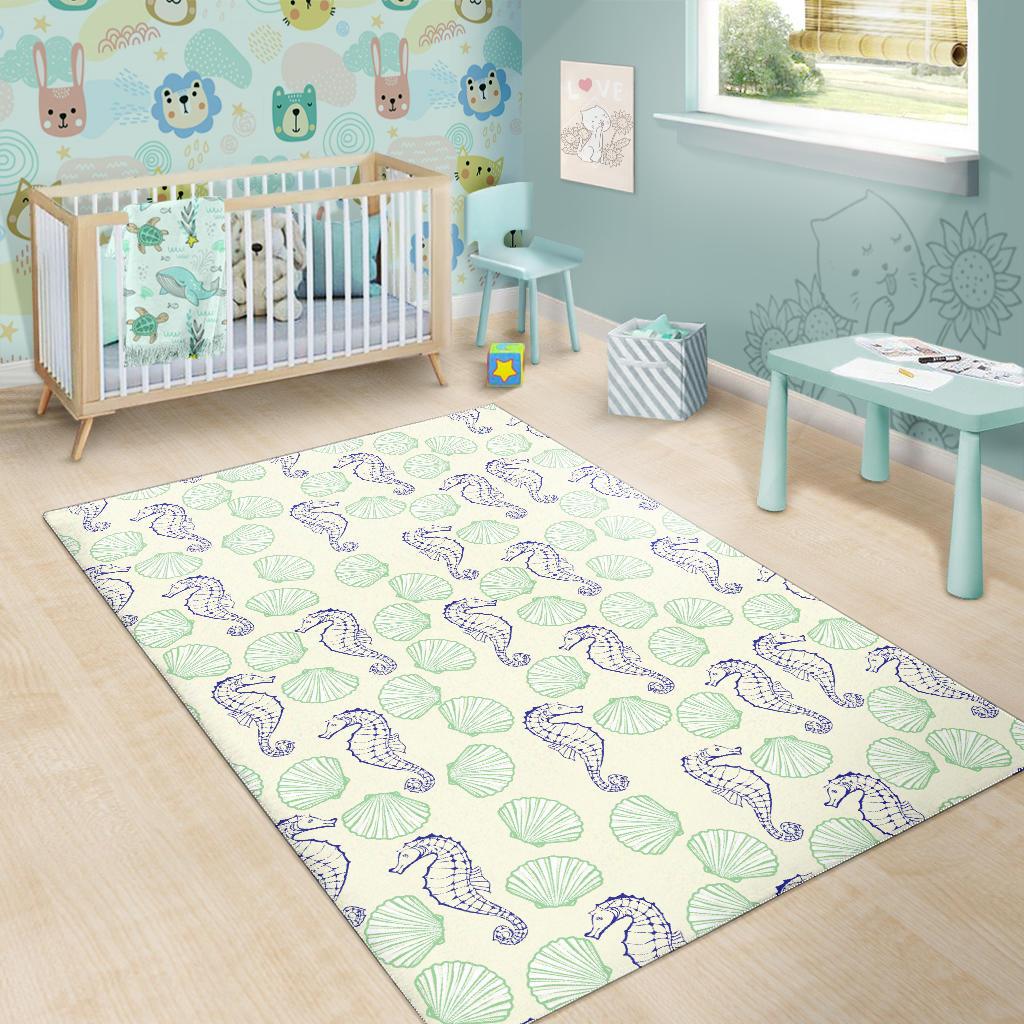 Seahorse shell pattern Area Rug