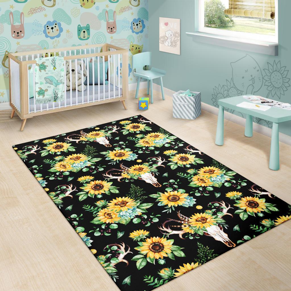 Sunflower Pattern Print Design SF08 Area Rugs