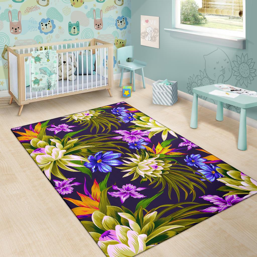 Water Lily Pattern Print Design WL08 Area Rugs