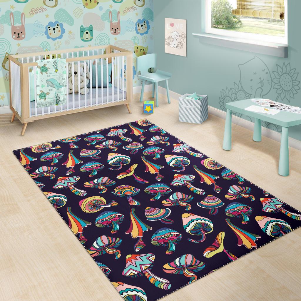 Colorful mushroom design pattern AColorful mushroom pattern Area Rugrea Rug