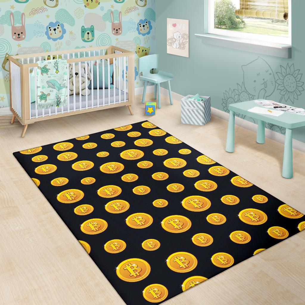 Bitcoin Pattern Print Design DO04 Area Rugs