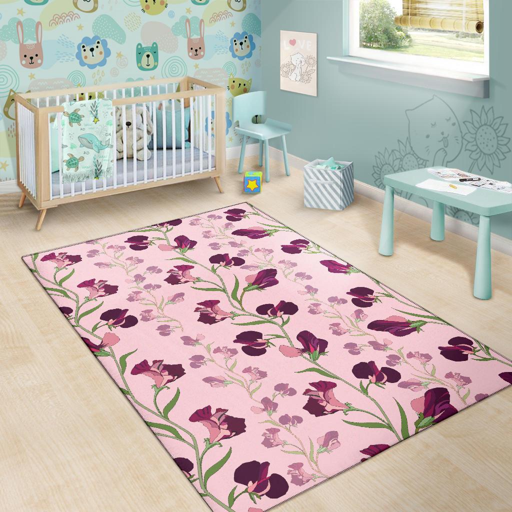 Peony Pattern Print Design PE09 Area Rugs