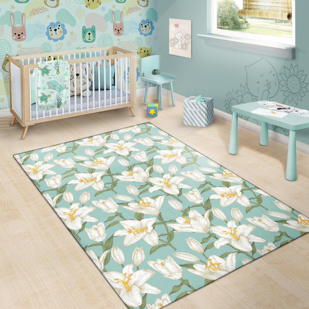 Lily Pattern Print Design LY09 Area Rugs