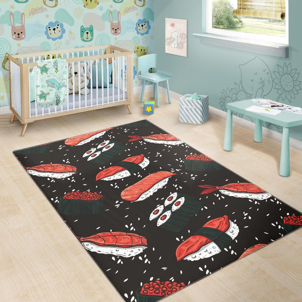 Sushi Theme Pattern Area Rug