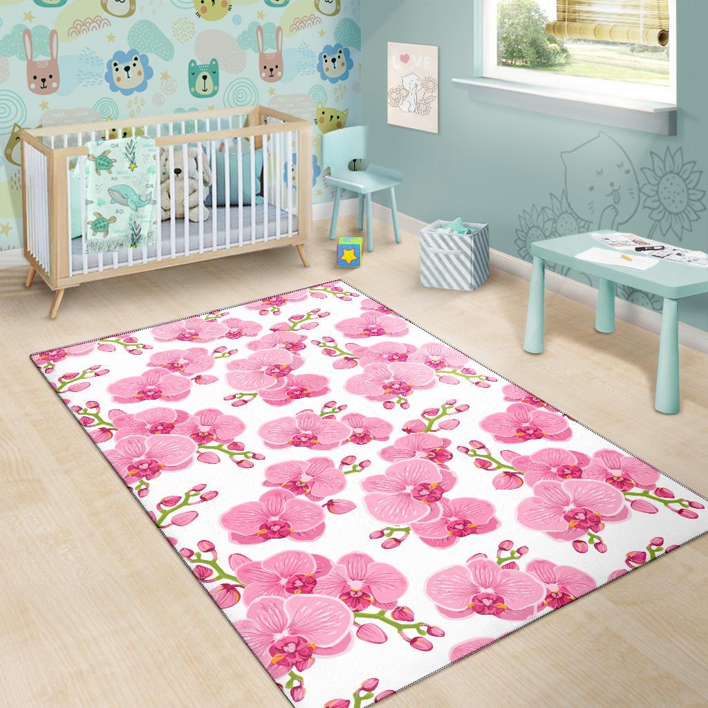 Orchid Pink Pattern Print Design OR07 Area Rugs
