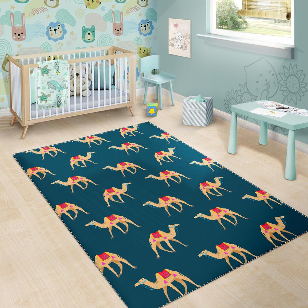 Camel pattern blue blackground Area Rug