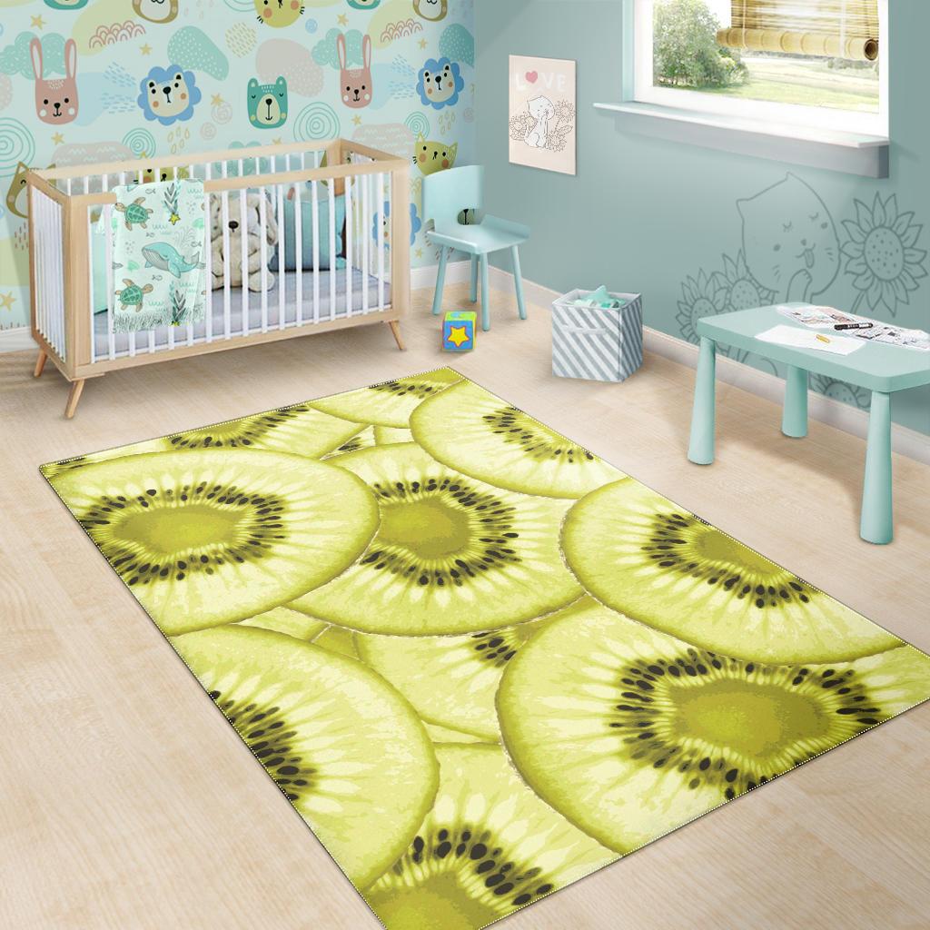 Sliced kiwi pattern Area Rug