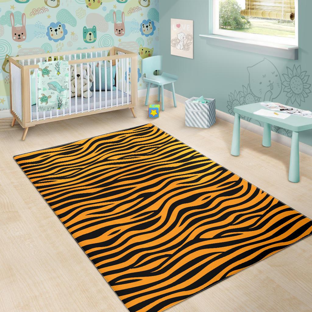 Bengal tigers skin print pattern background Area Rug