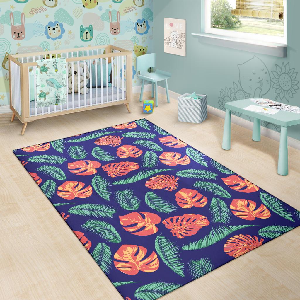 Palm Leaves Pattern Print Design PL011 Area Rugs
