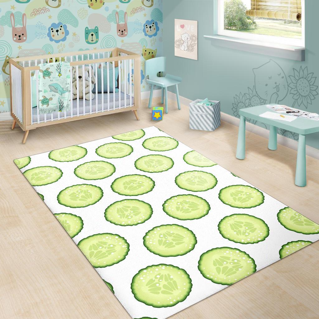 Cucumber slices pattern Area Rug