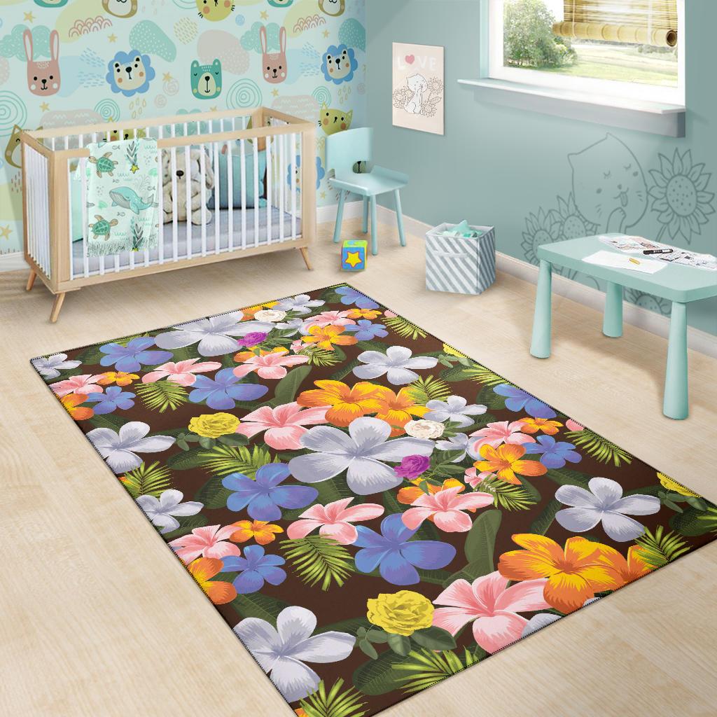 Plumeria Pattern Print Design PM03 Area Rugs