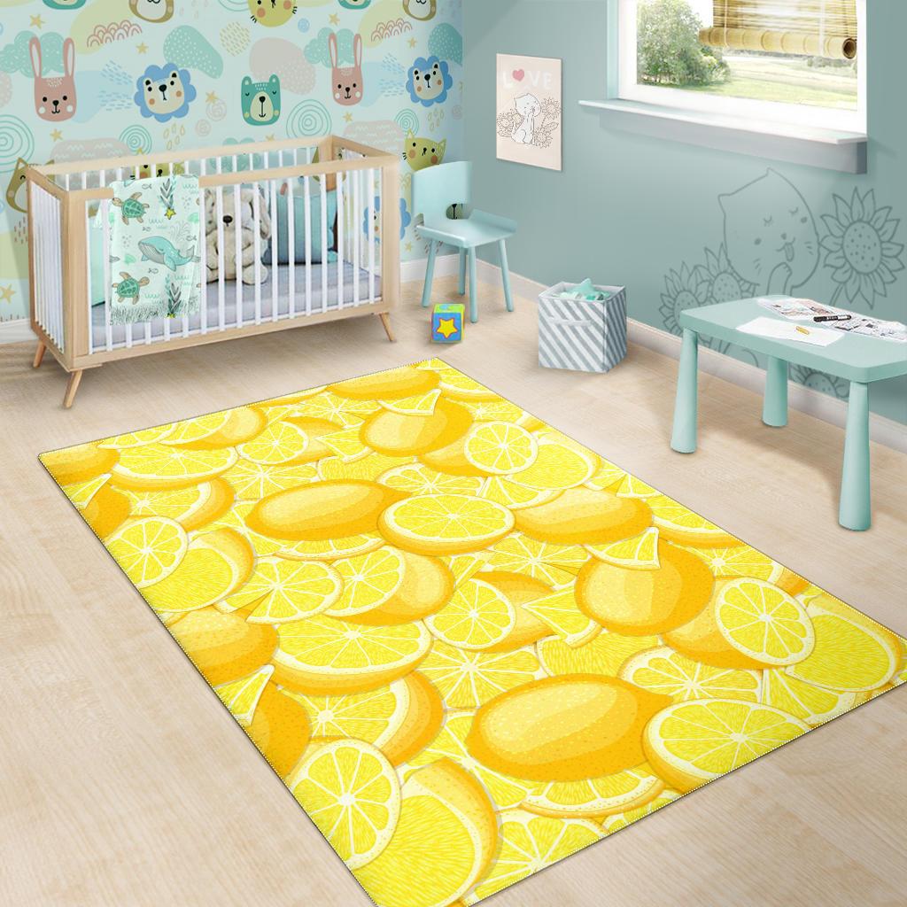 lemon pattern Area Rug