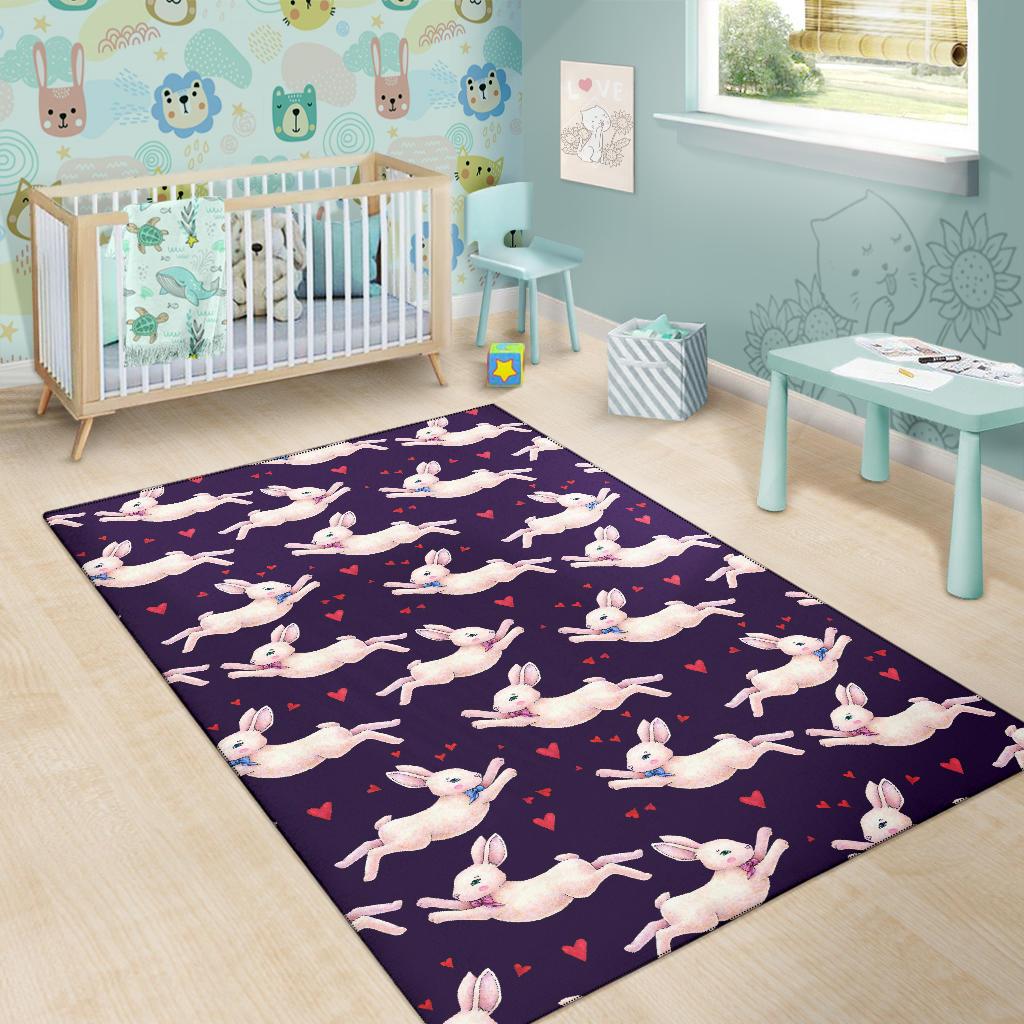 Rabbit Pattern Print Design RB016 Area Rugs