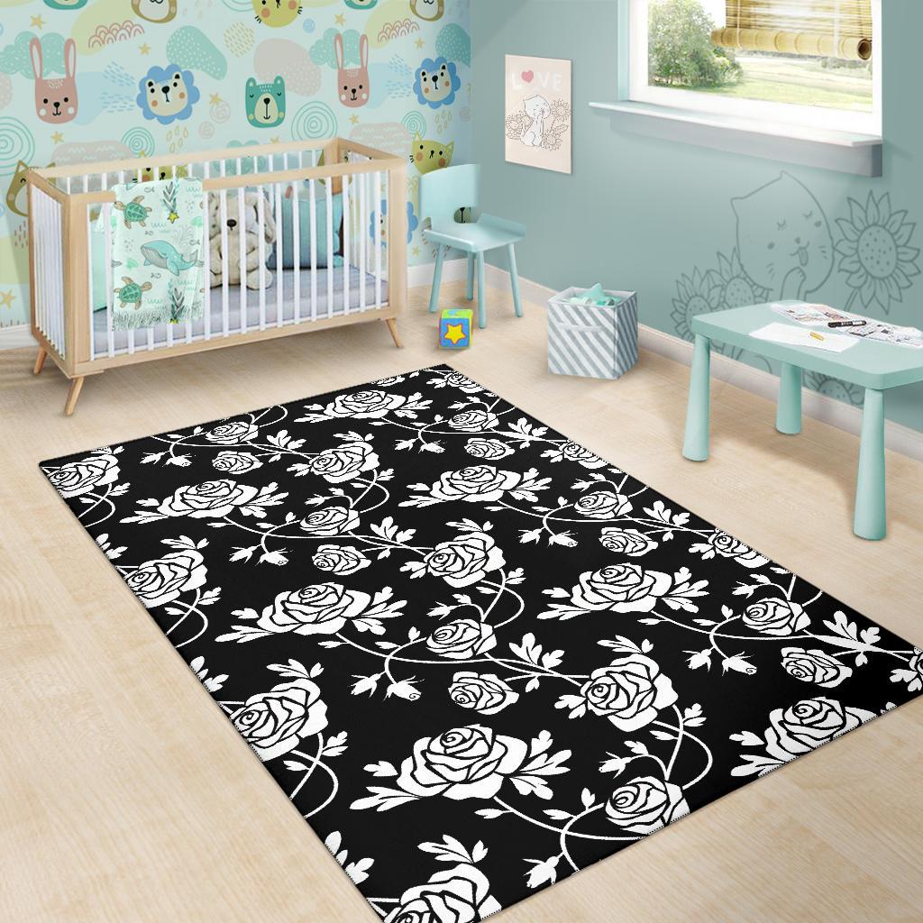 Rose Pattern Print Design RO013 Area Rugs