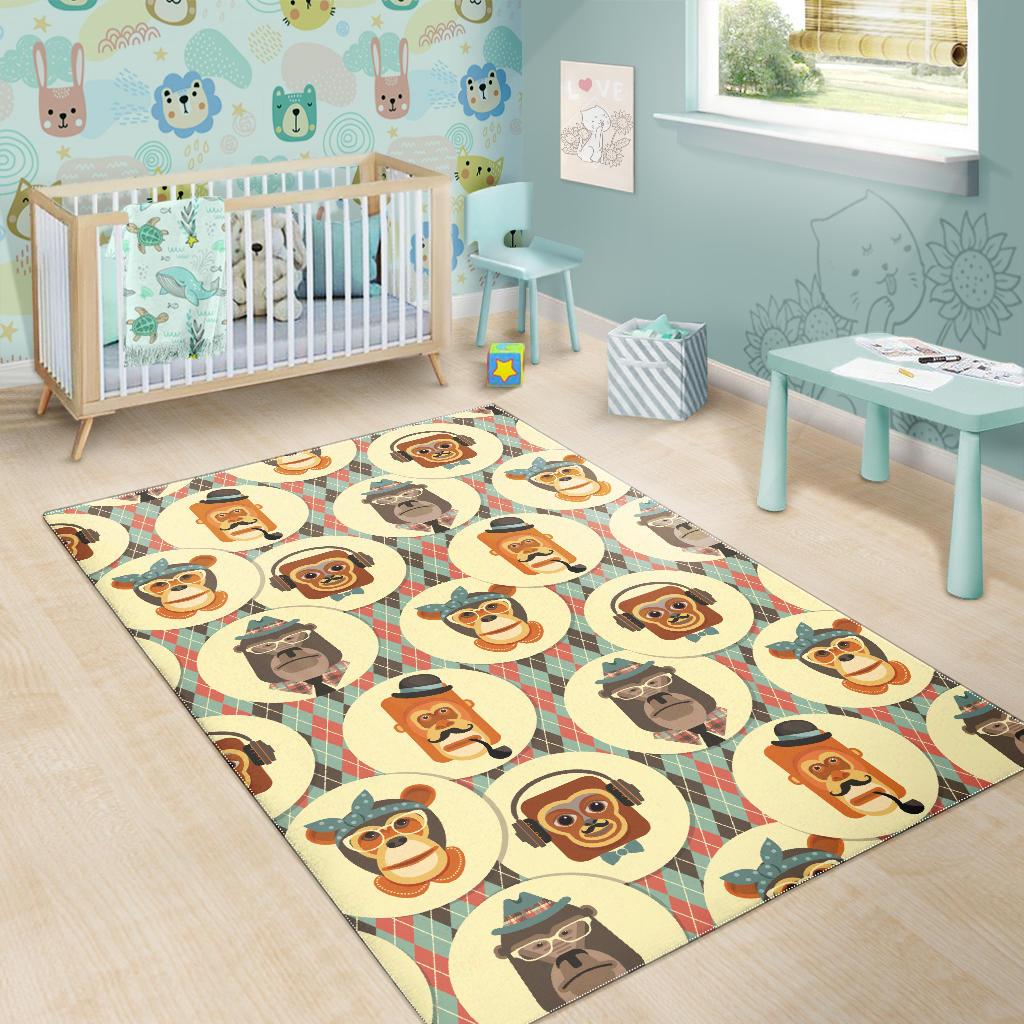 Monkey Pattern Area Rug