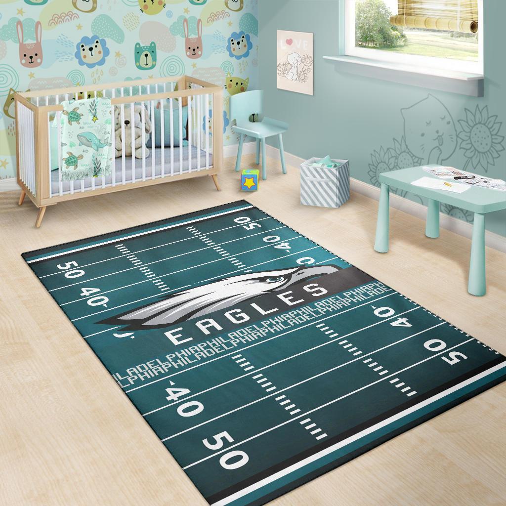 Eagles Football Field Area Rug