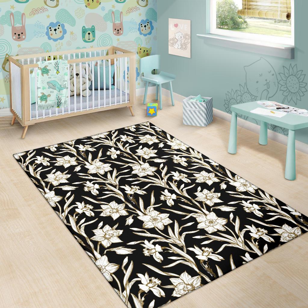 Daffodils Pattern Print Design DF06 Area Rugs