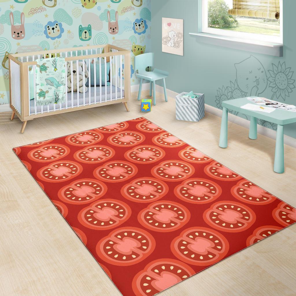 Sliced Tomato Pattern Area Rug