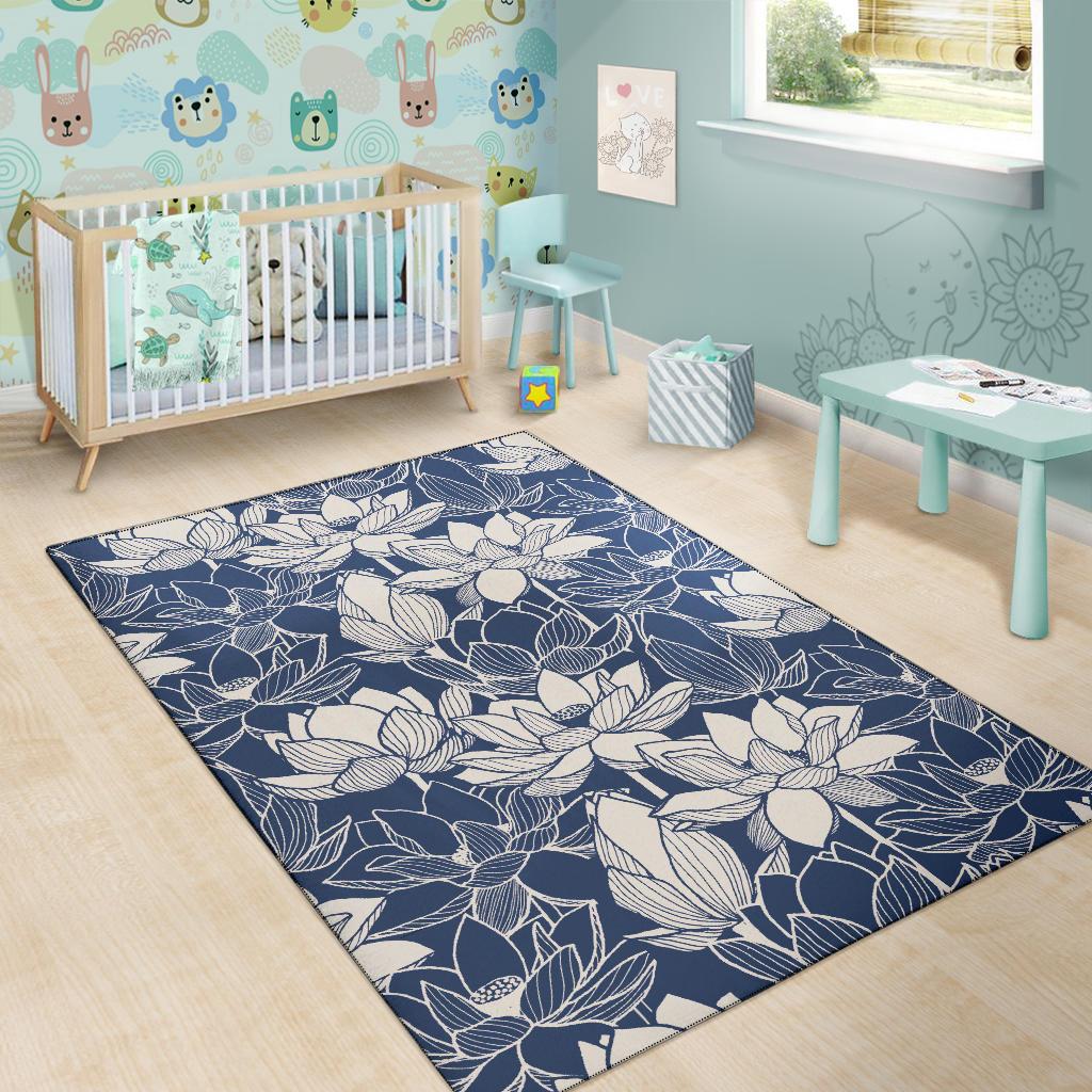 Water Lily Pattern Print Design WL04 Area Rugs