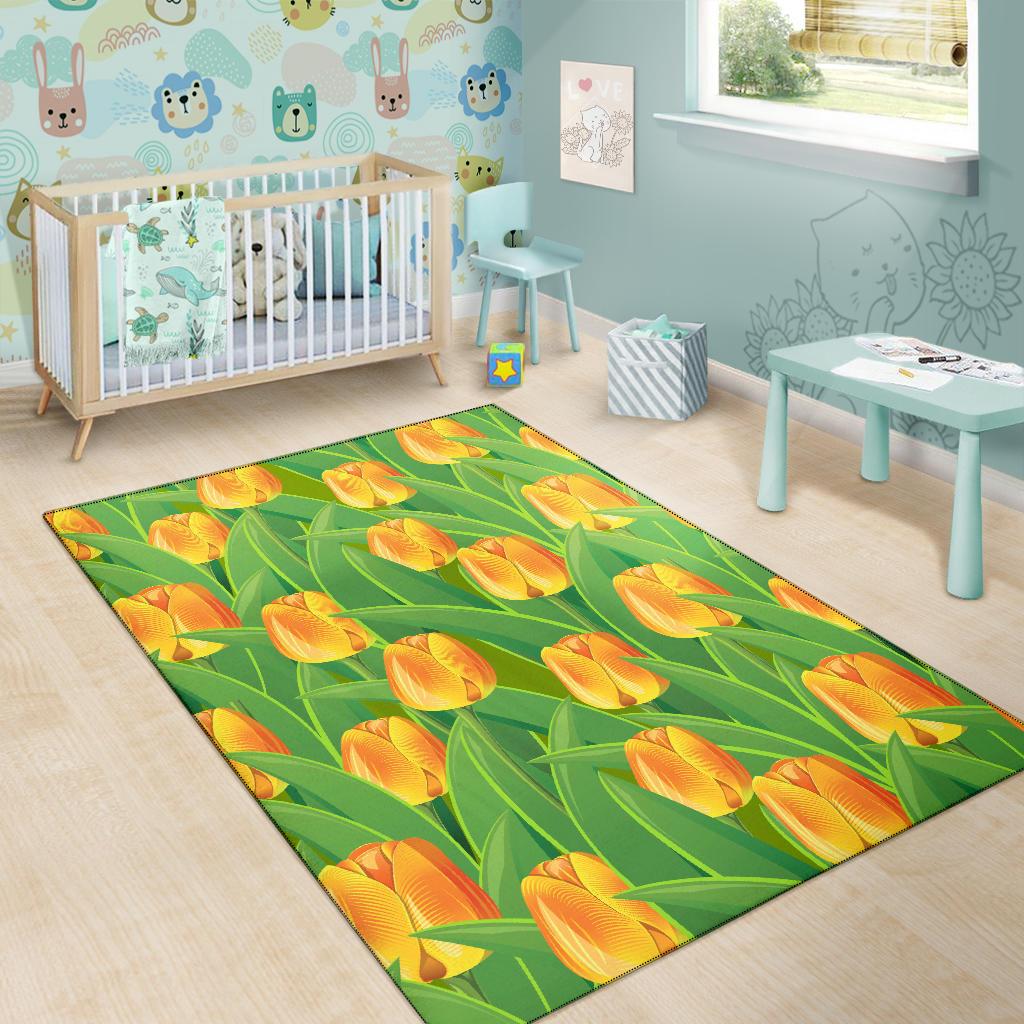 Tulip Orange Pattern Print Design TP07 Area Rugs