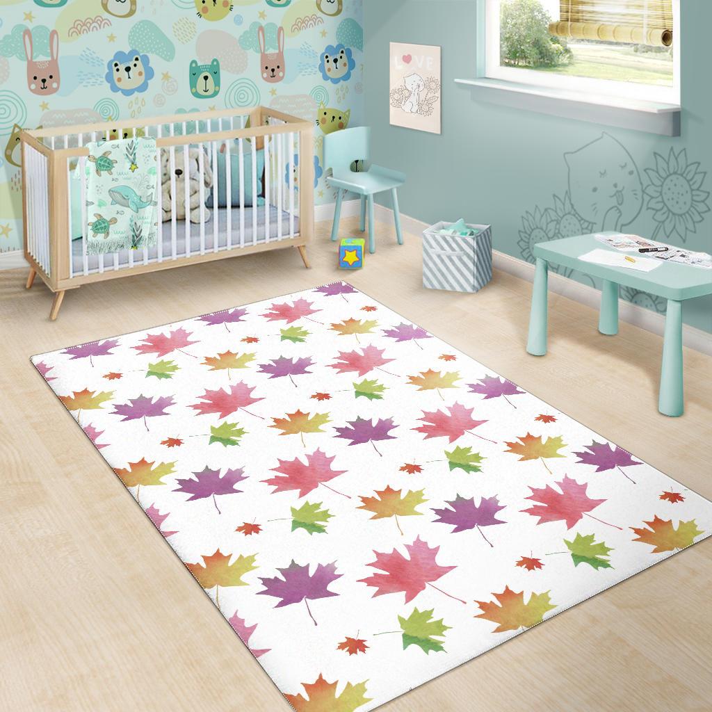 Maple Leaves Pattern Area Rug
