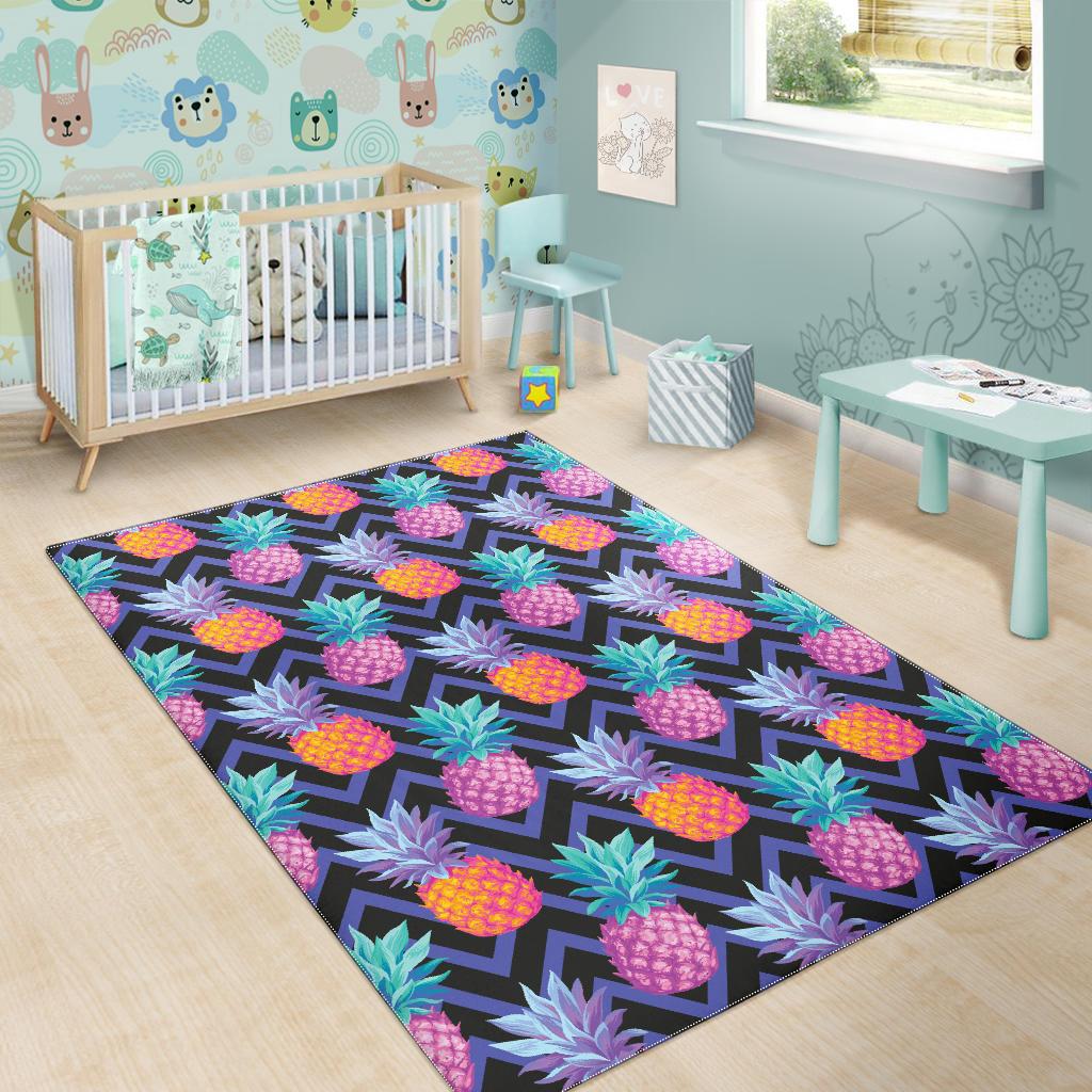 Pineapples pattern zigzag background Area Rug