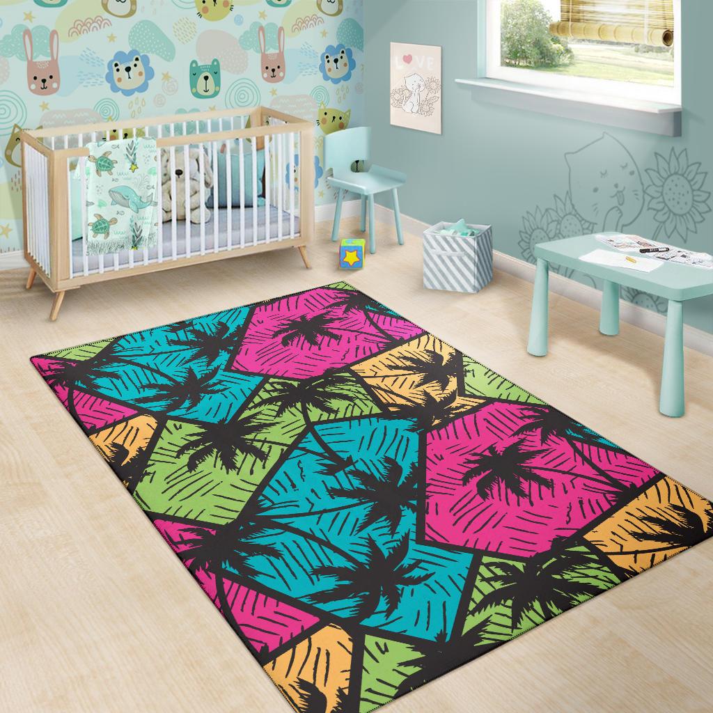 Palm Tree Pattern Print Design PT09 Area Rugs