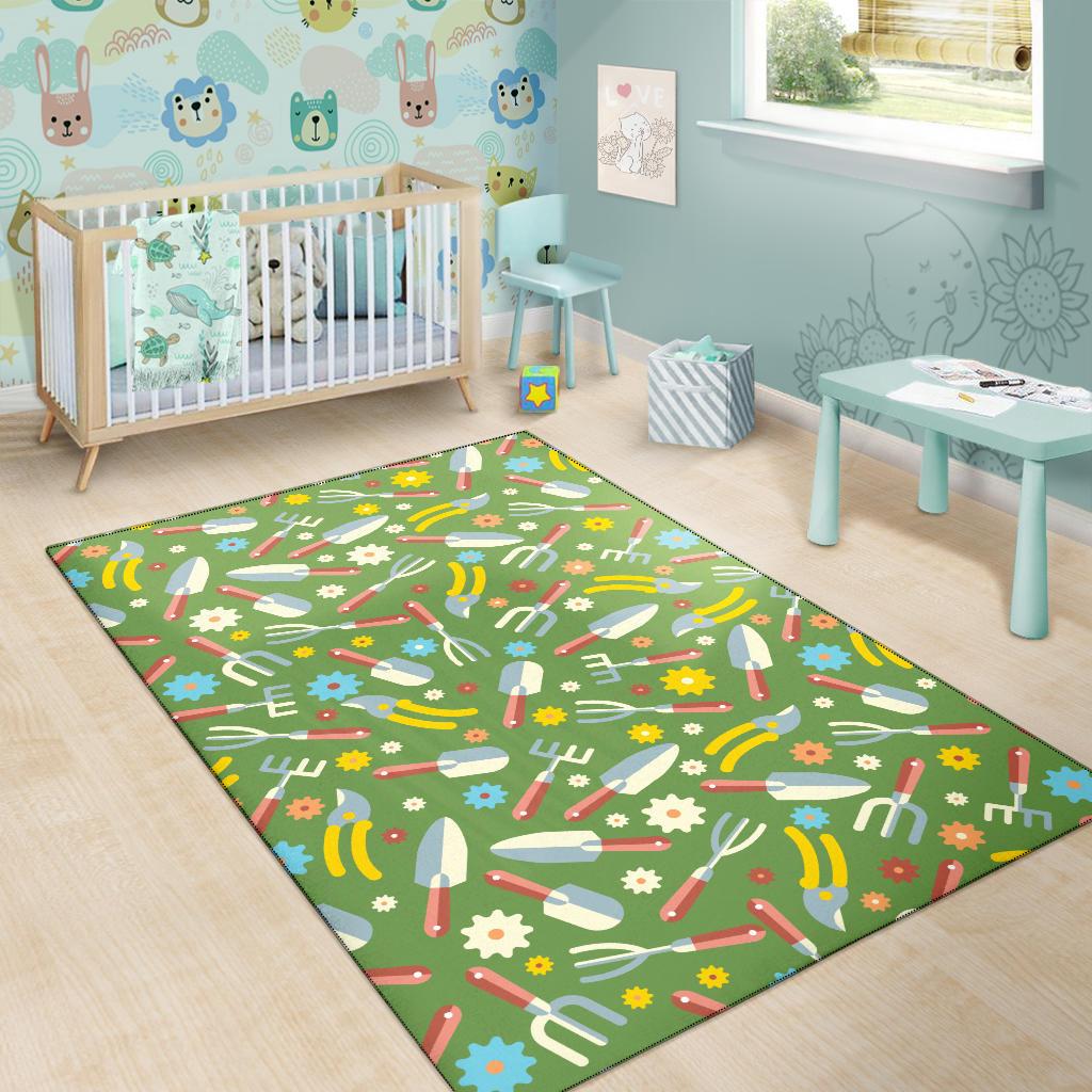 Gardening Pattern Print Design G06 Area Rugs