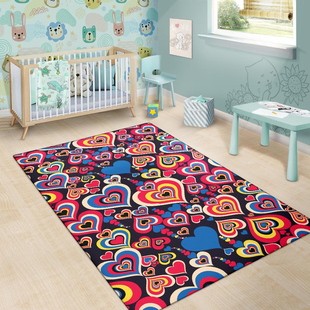 Heart Pattern Print Design HE08 Area Rugs