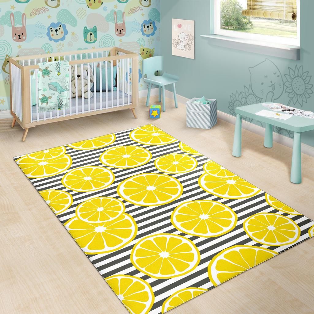 slice of lemon design pattern Area Rug