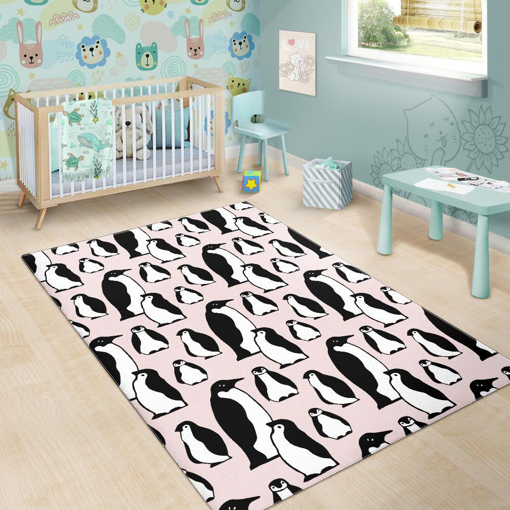 Penguin Pattern Background Area Rug